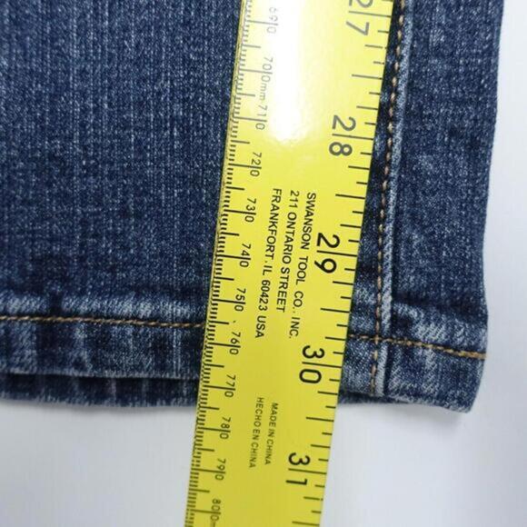 Levi's 505 Jeans Womens Medium Blue Denim Cotton Stretch Zip Fly Pocket Straight - Picture 2 of 7